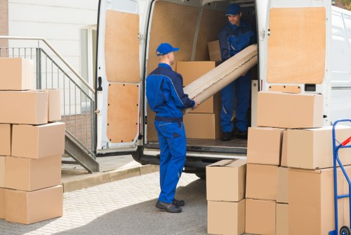 Mobile self storage unit delivered to a home in Colneyhatch